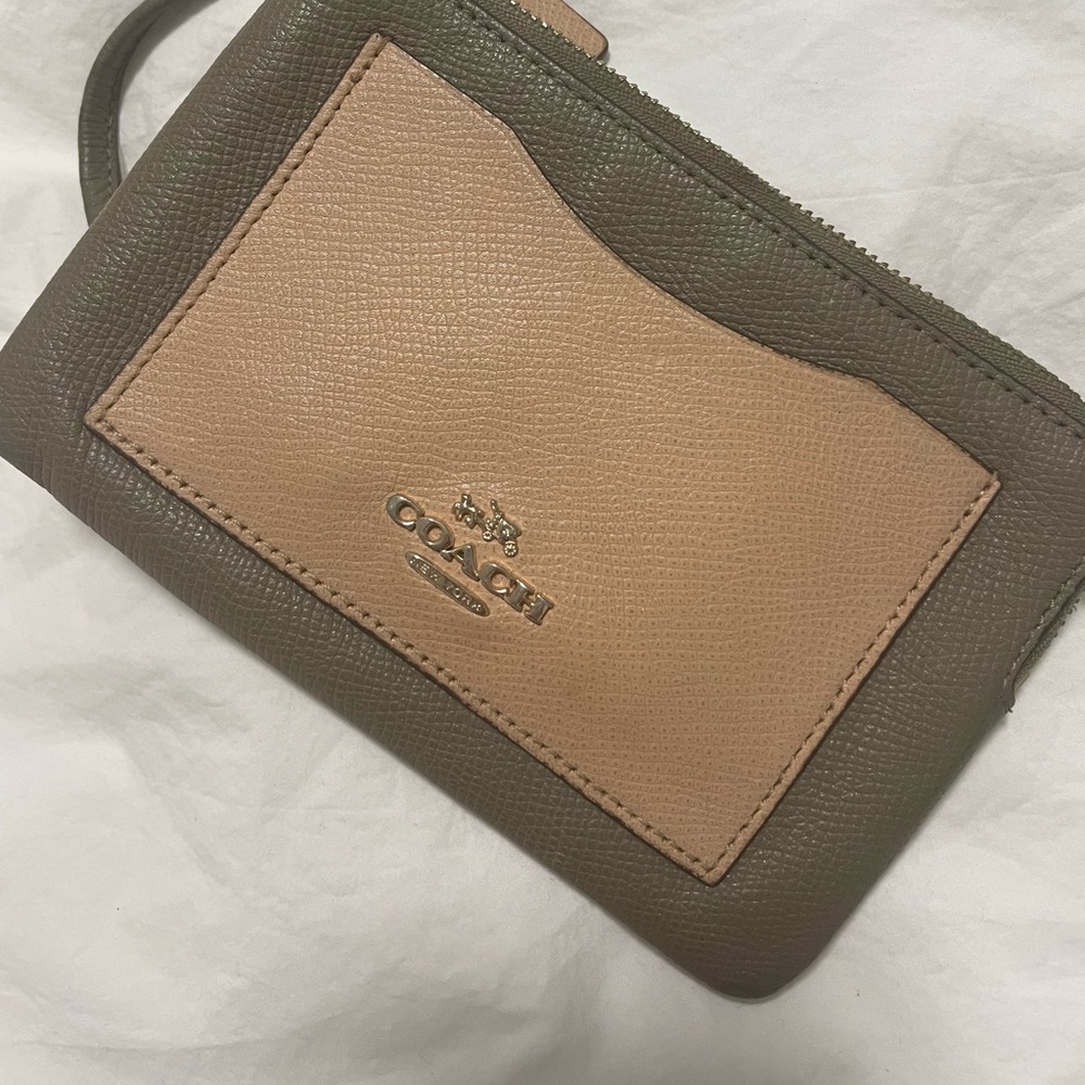 Brown Coach wristlet